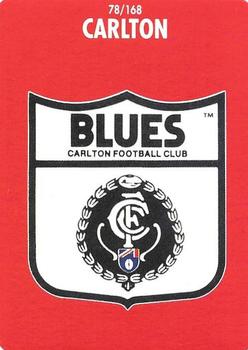 1991 Scanlens Stimorol #78 Carlton Blues Front